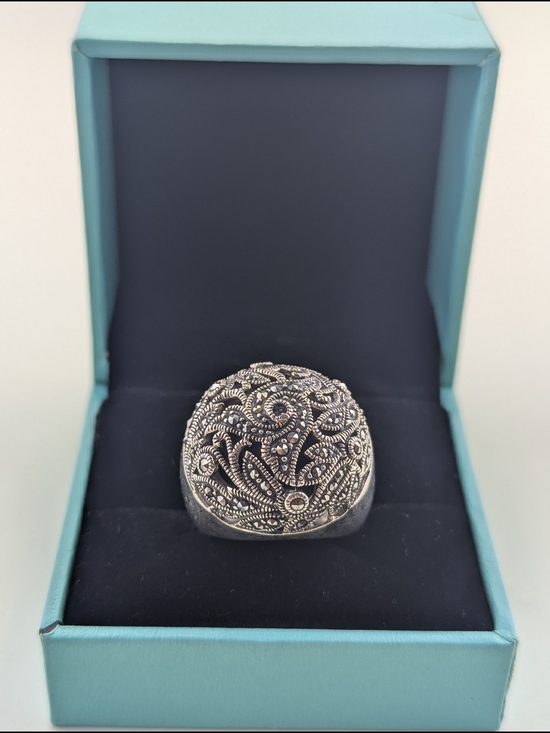 Jewelry - ✨ Vintage Sterling Silver Marcasite Dome Ring ✨